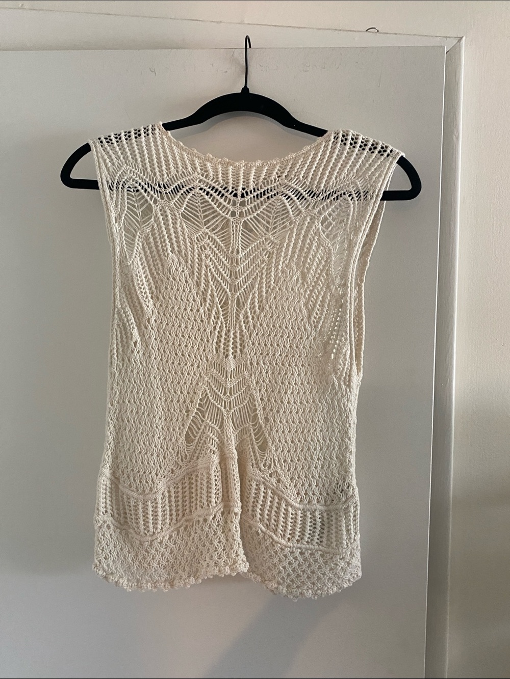 Abercrombie & Fitch Cream Crochet Swim Coverup Tank
